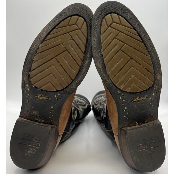 Lucchese 2000 Men’s Size 8D Black Tan Ostrich Leather Western Cowboy Boots - Picture 14 of 14